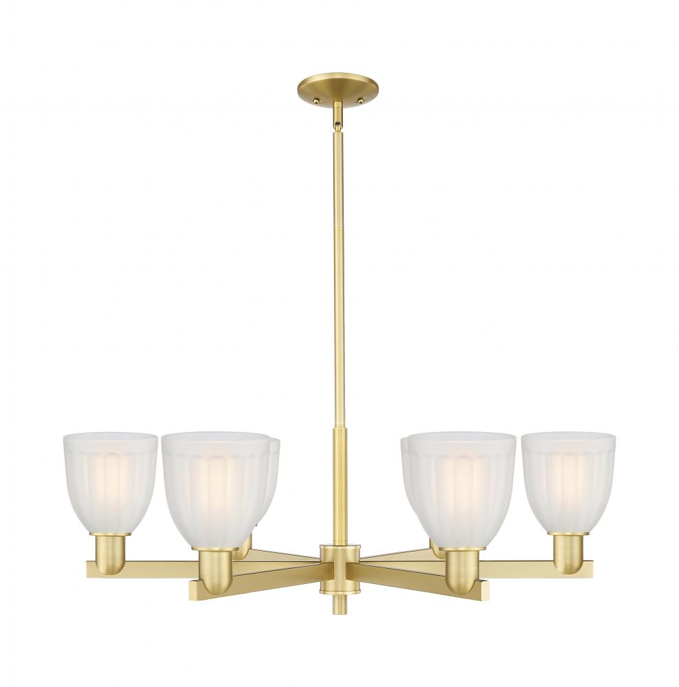 Brookfield - 6 Light - 36 inch - Satin Gold - Stem hung - Chandelier