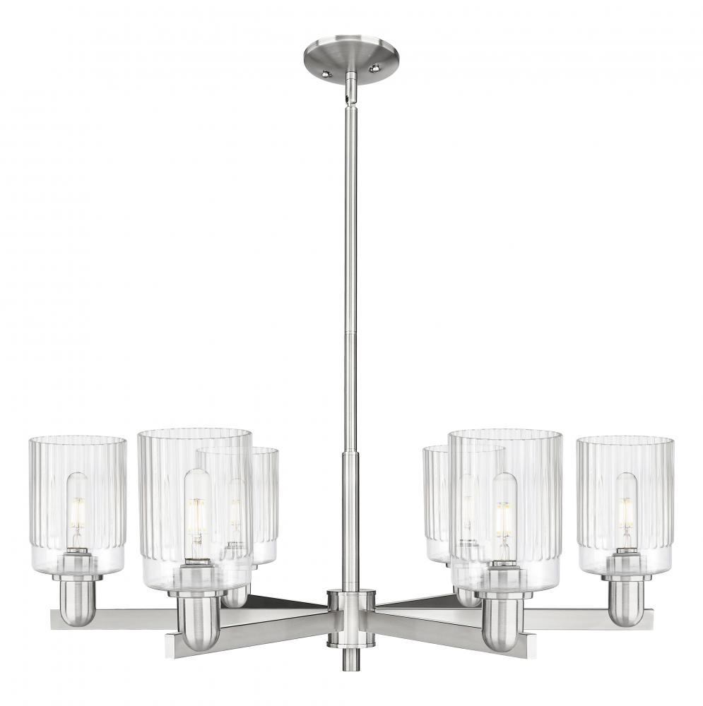 Hadley - 6 Light - 34 inch - Satin Nickel - Stem hung - Chandelier