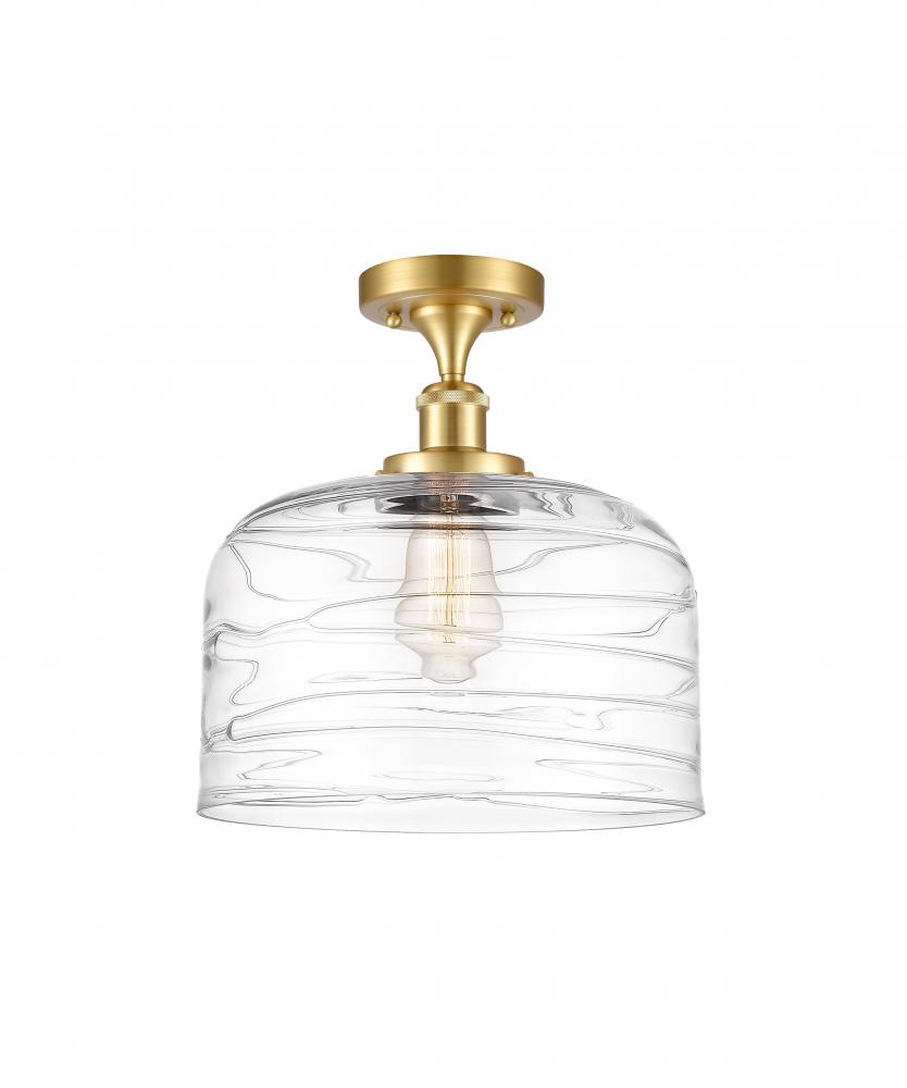 Bell - 1 Light - 12 inch - Satin Gold - Semi-Flush Mount