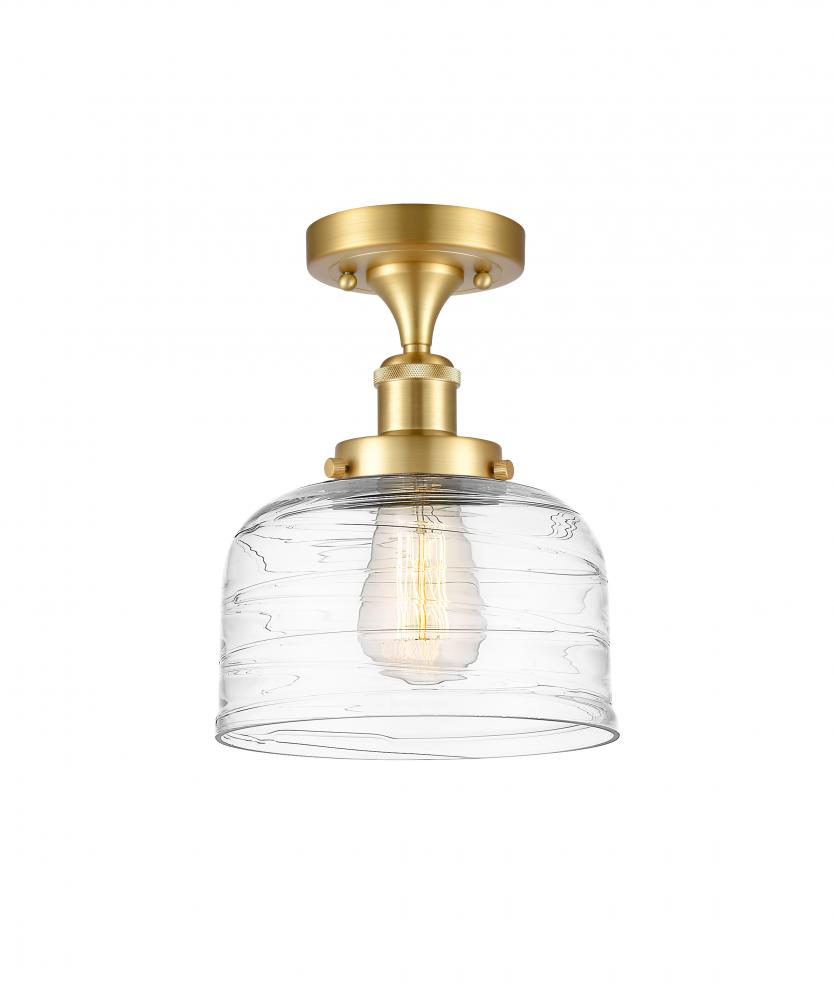 Bell - 1 Light - 8 inch - Satin Gold - Semi-Flush Mount