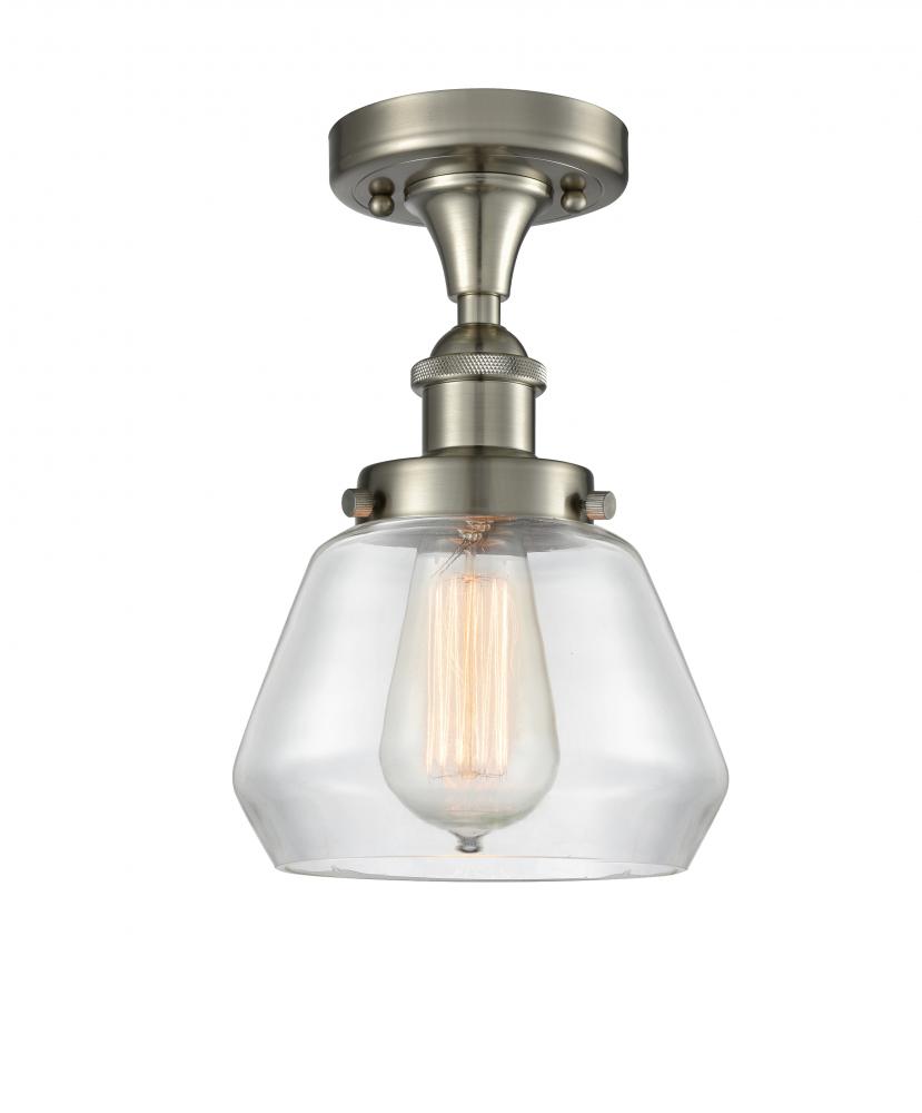 Fulton - 1 Light - 6 inch - Brushed Satin Nickel - Semi-Flush Mount