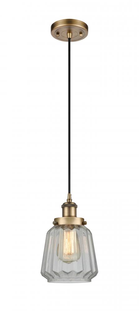 Chatham - 1 Light - 6 inch - Brushed Brass - Cord hung - Mini Pendant