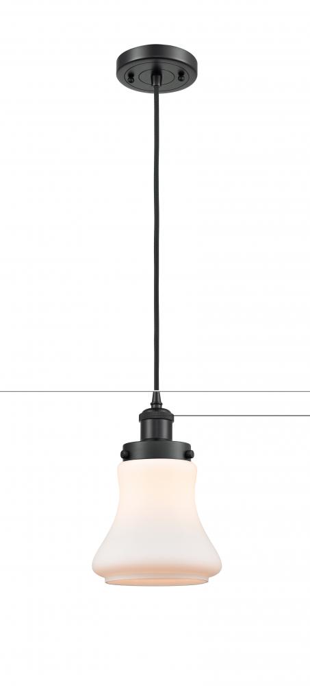 Bellmont - 1 Light - 6 inch - Matte Black - Cord hung - Mini Pendant