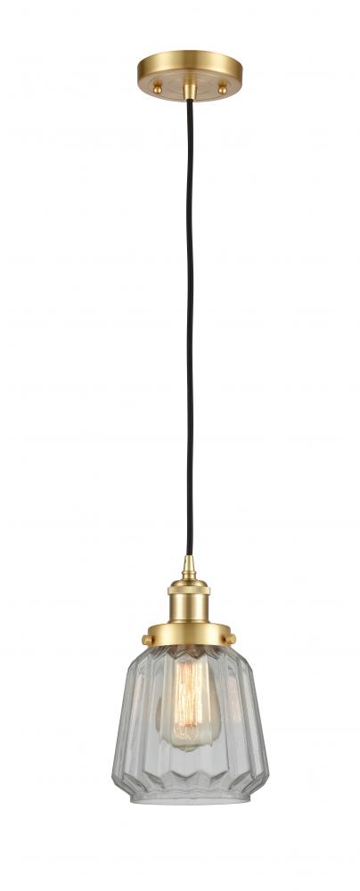 Chatham - 1 Light - 6 inch - Satin Gold - Cord hung - Mini Pendant
