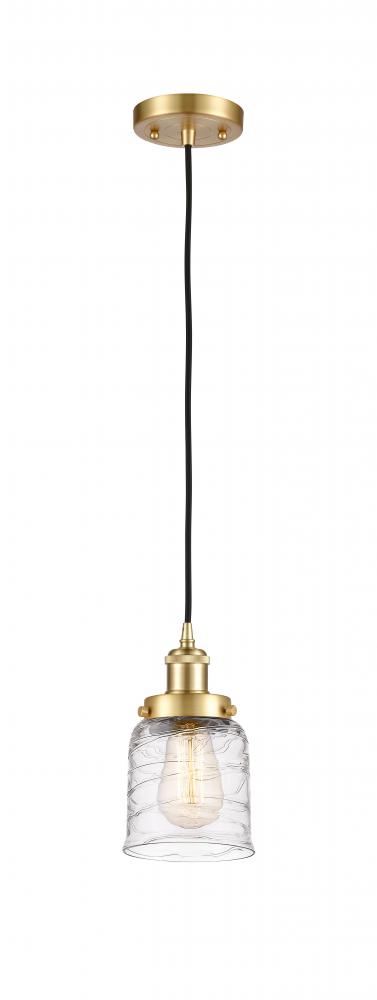 Bell - 1 Light - 5 inch - Satin Gold - Cord hung - Mini Pendant