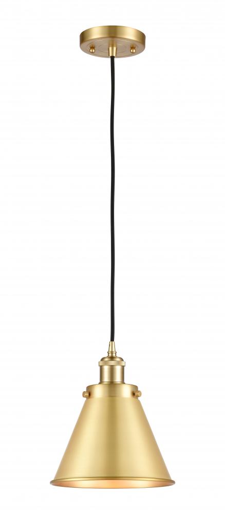 Appalachian - 1 Light - 8 inch - Satin Gold - Cord hung - Mini Pendant