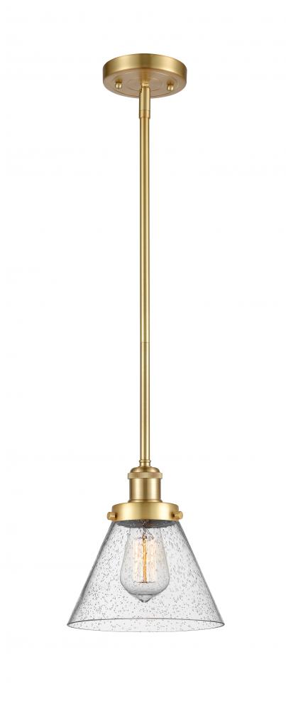 Cone - 1 Light - 8 inch - Satin Gold - Mini Pendant