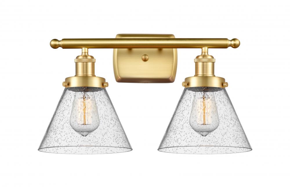 Cone - 2 Light - 18 inch - Satin Gold - Bath Vanity Light