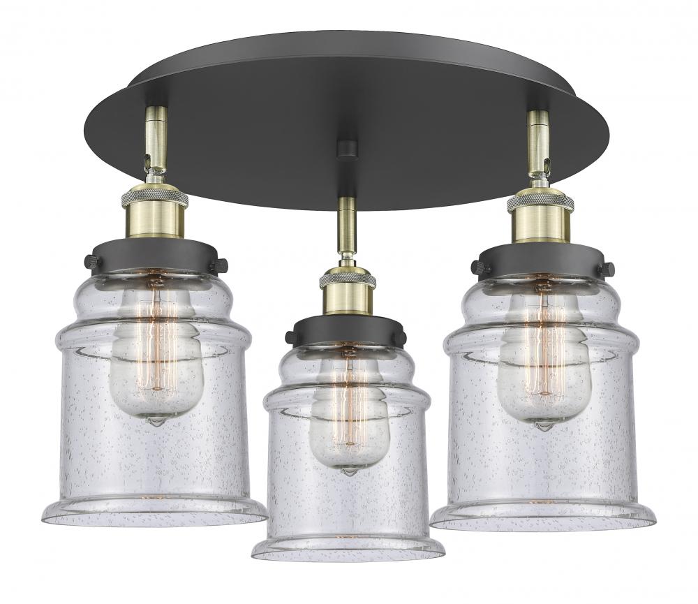 Whitney - 3 Light - 18 inch - Black Antique Brass - Semi-Flush Mount