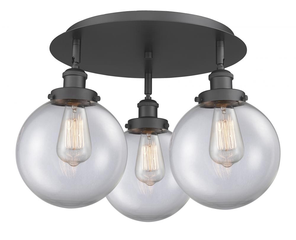 Whitney - 3 Light - 20 inch - Matte Black - Semi-Flush Mount