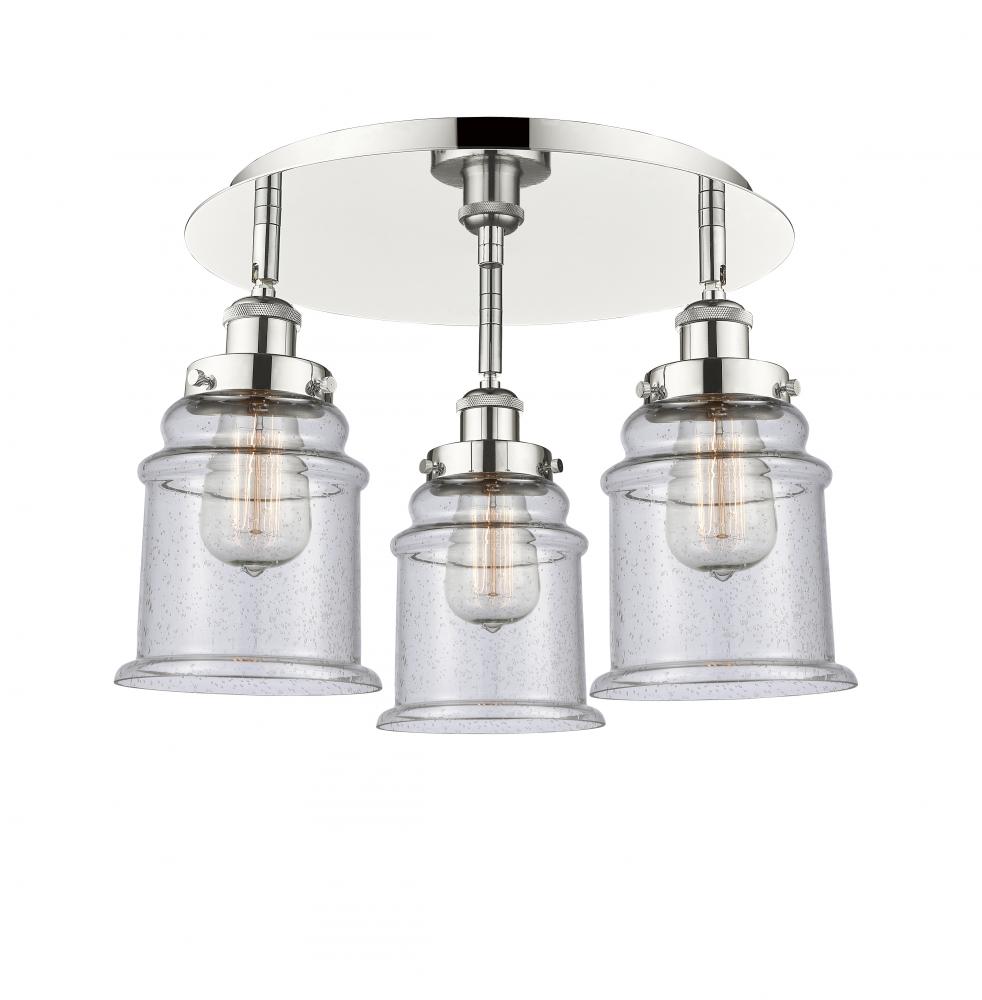 Whitney - 3 Light - 18 inch - Polished Nickel - Semi-Flush Mount