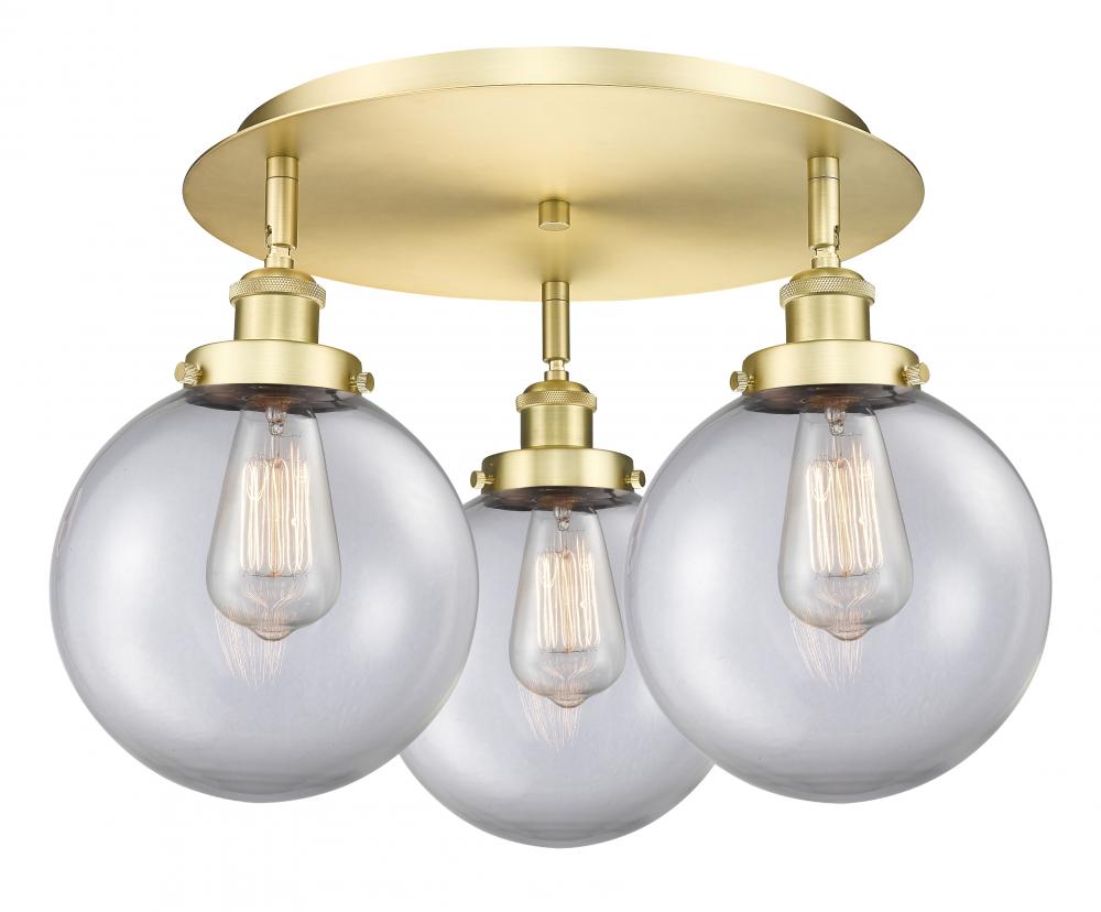 Whitney - 3 Light - 20 inch - Satin Gold - Semi-Flush Mount