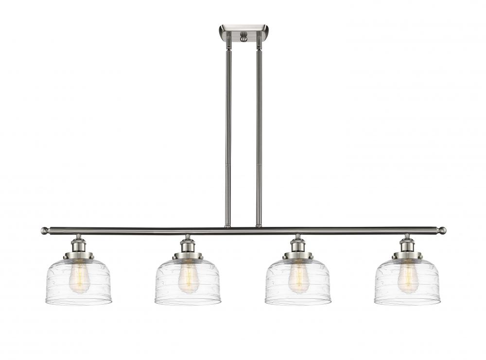 Bell - 4 Light - 48 inch - Brushed Satin Nickel - Stem Hung - Island Light
