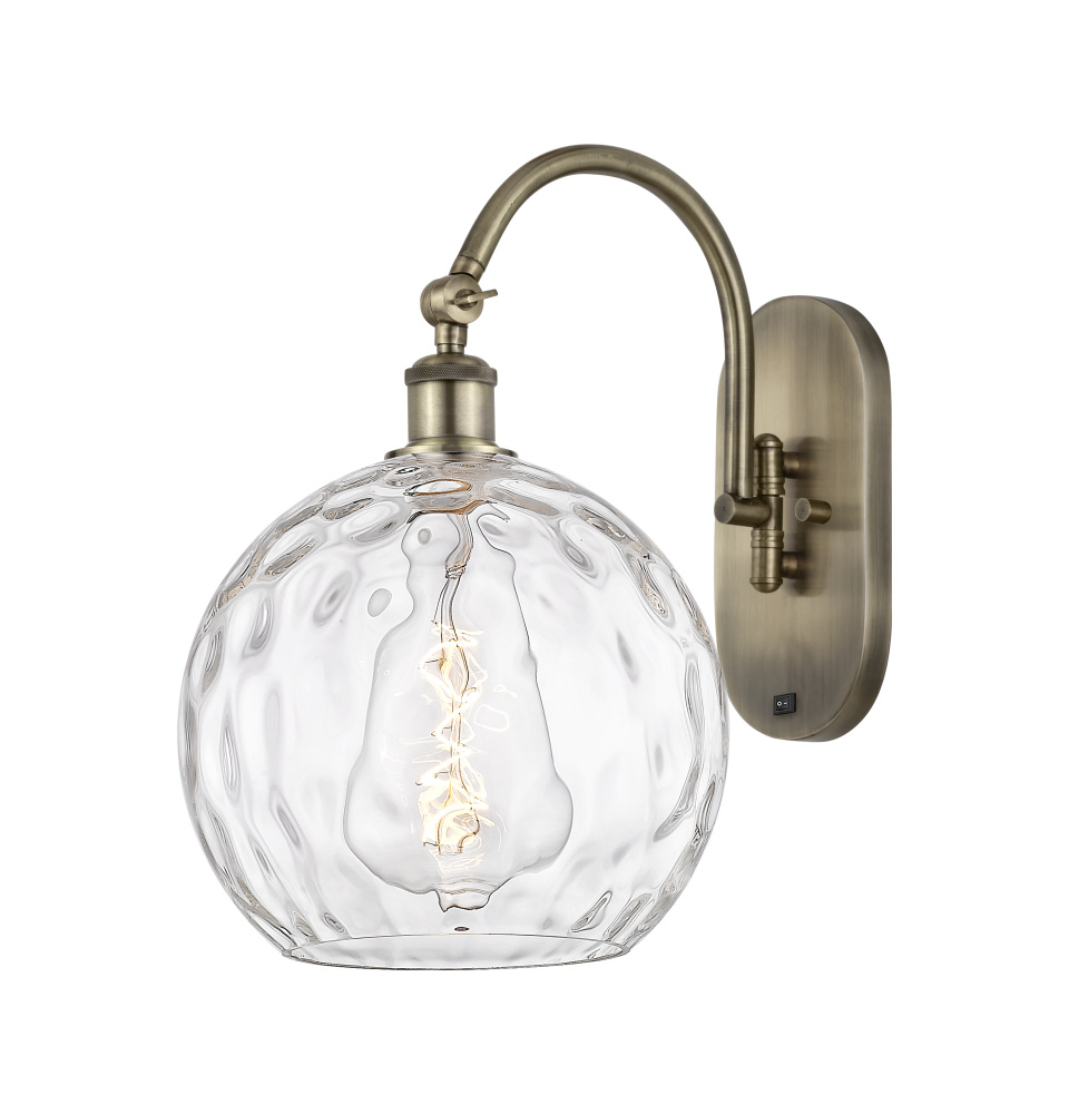 Athens Water Glass - 1 Light - 10 inch - Antique Brass - Adjustable - Sconce