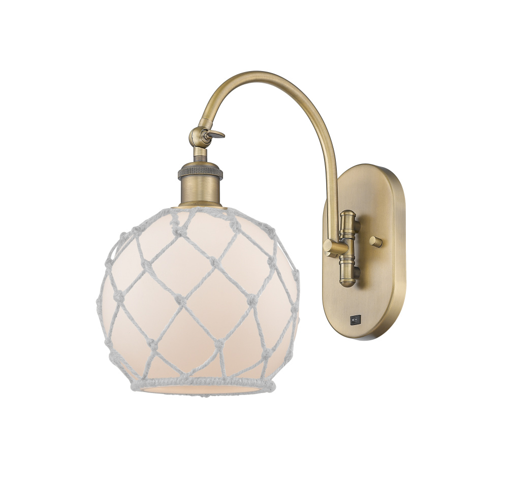 Farmhouse Rope - 1 Light - 8 inch - Brushed Brass - Adjustable - Sconce