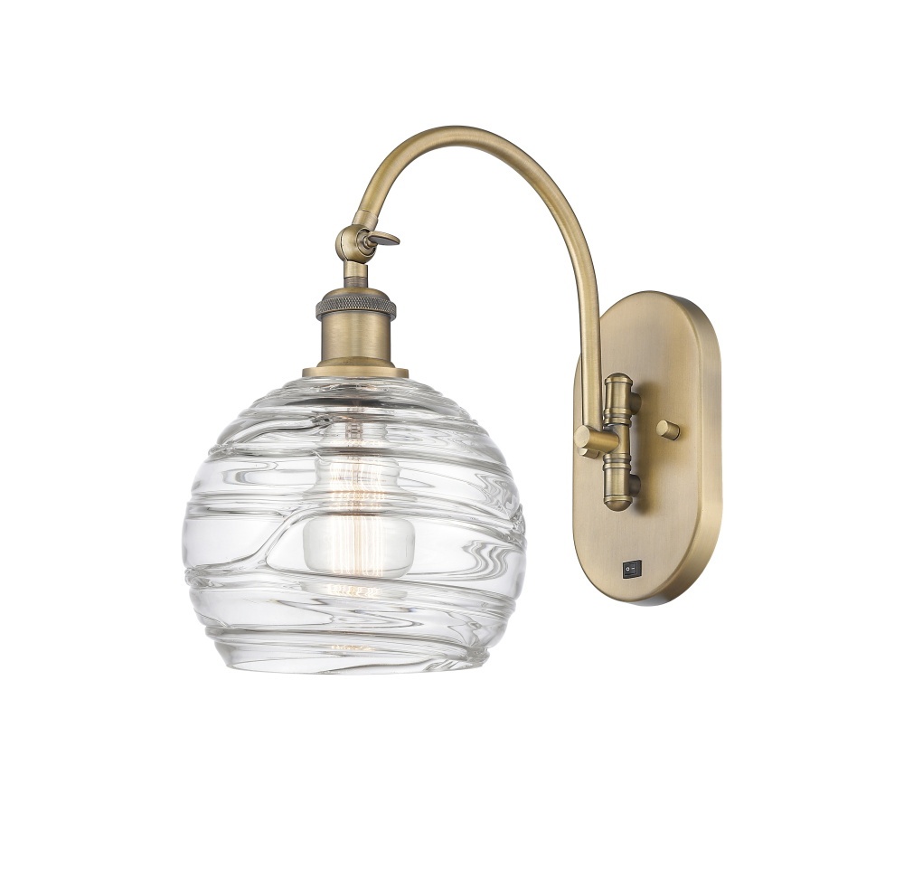 Athens Deco Swirl - 1 Light - 8 inch - Brushed Brass - Sconce