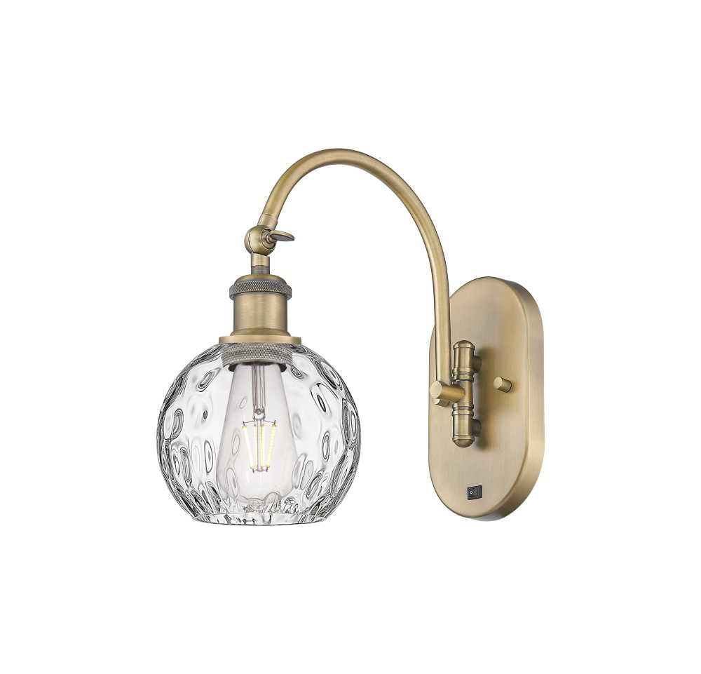 Athens Water Glass - 1 Light - 6 inch - Brushed Brass - Sconce