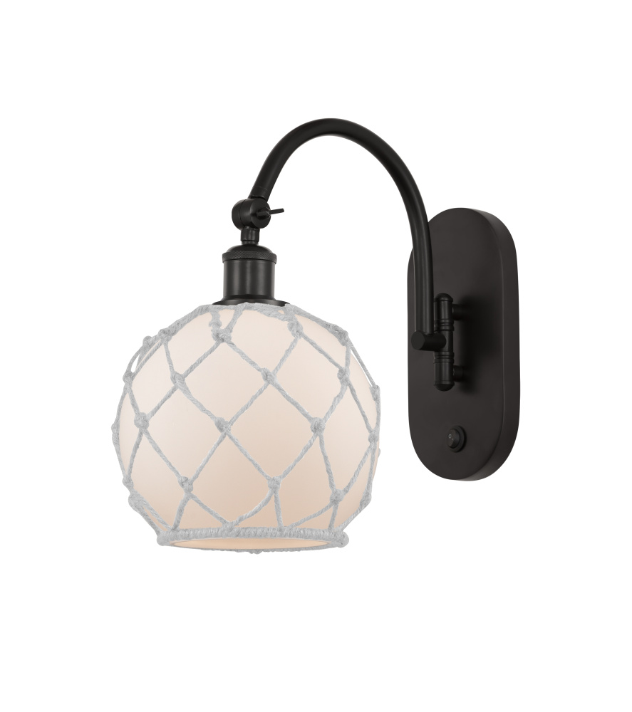 Farmhouse Rope - 1 Light - 8 inch - Oil Rubbed Bronze - Adjustable - Sconce
