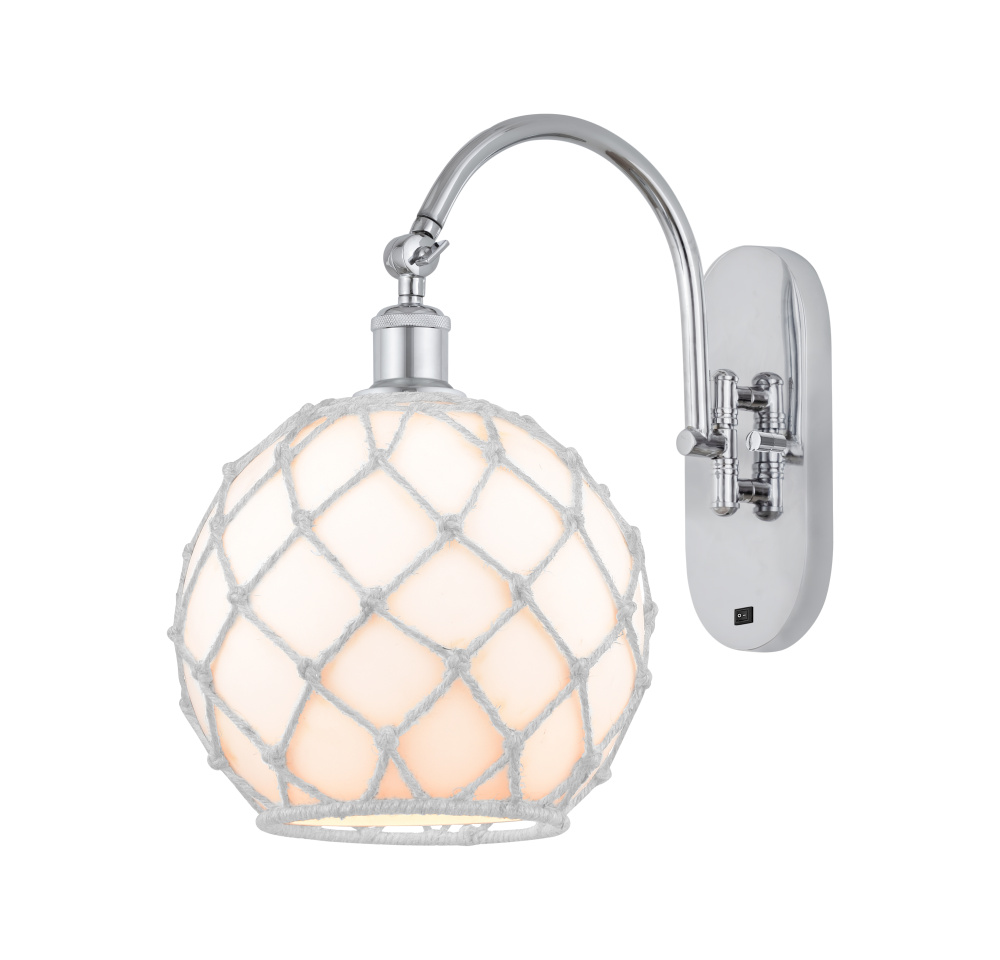 Farmhouse Rope - 1 Light - 10 inch - Polished Chrome - Adjustable - Sconce