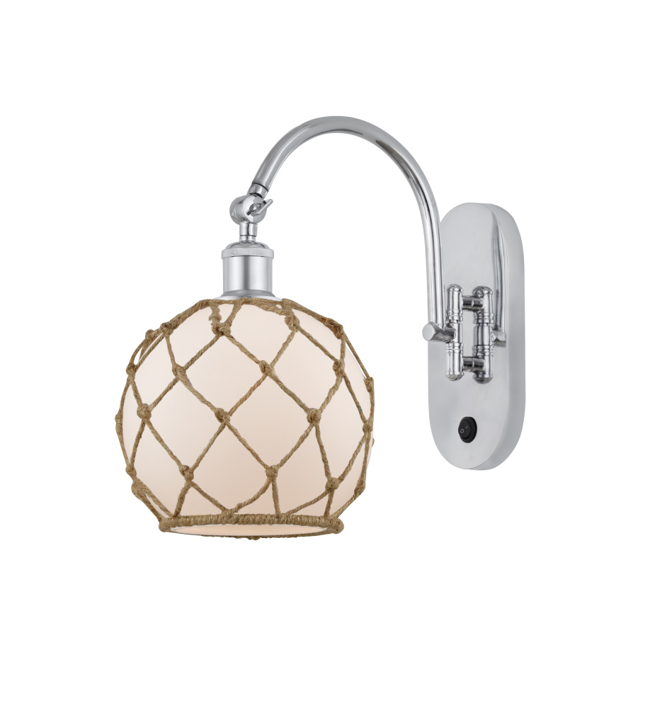 Farmhouse Rope - 1 Light - 8 inch - Polished Chrome - Adjustable - Sconce