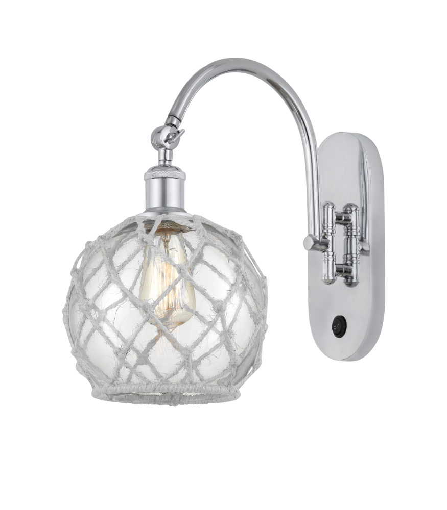 Farmhouse Rope - 1 Light - 8 inch - Polished Chrome - Adjustable - Sconce