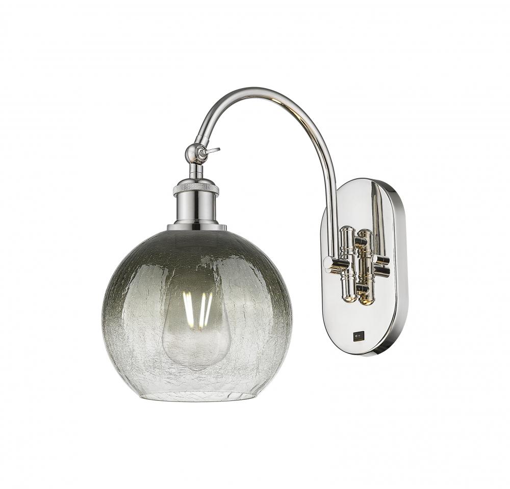 Brookhaven Globe - 1 Light - 8 inch - Polished Nickel - Sconce