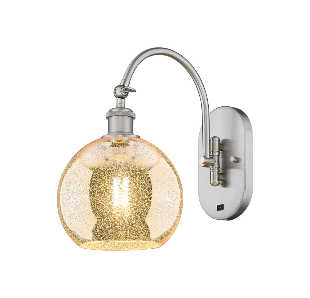 Athens - 1 Light - 8 inch - Brushed Satin Nickel - Sconce