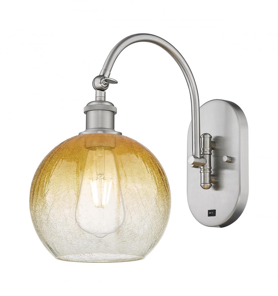 Brookhaven Globe - 1 Light - 8 inch - Brushed Satin Nickel - Sconce