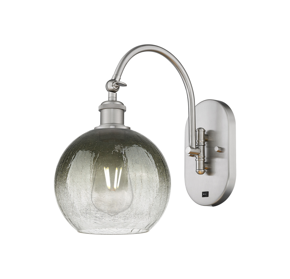 Brookhaven Globe - 1 Light - 8 inch - Brushed Satin Nickel - Sconce