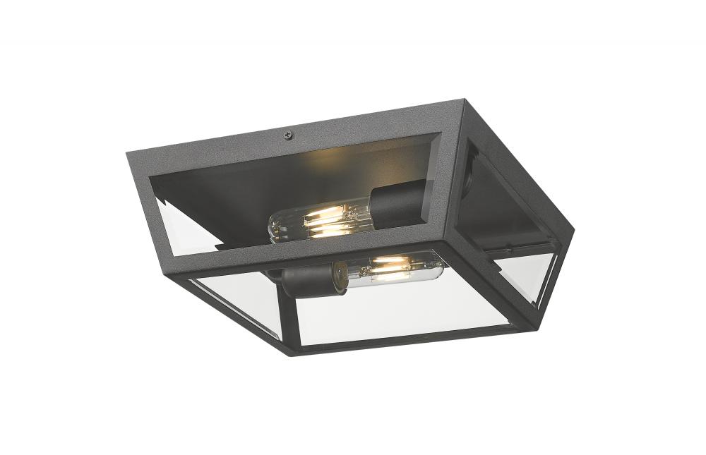 Madison - 1 Light - 12 inch - Matte Black - Coastal Outdoor Flush Mount