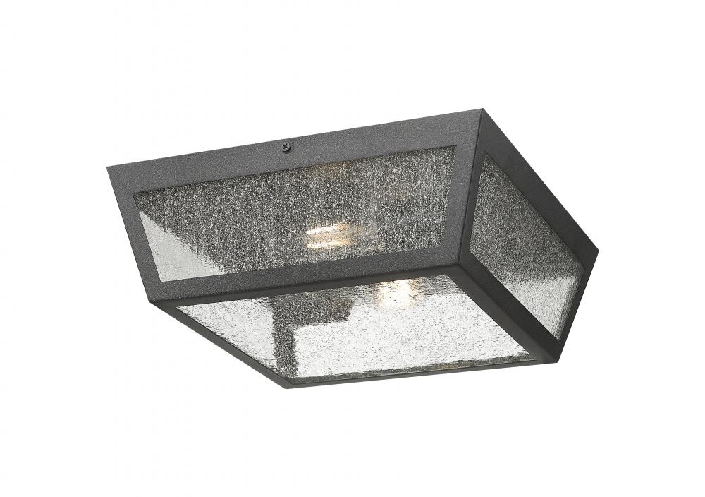 Madison - 2 Light - 12 inch - Matte Black - Coastal Outdoor Flush Mount