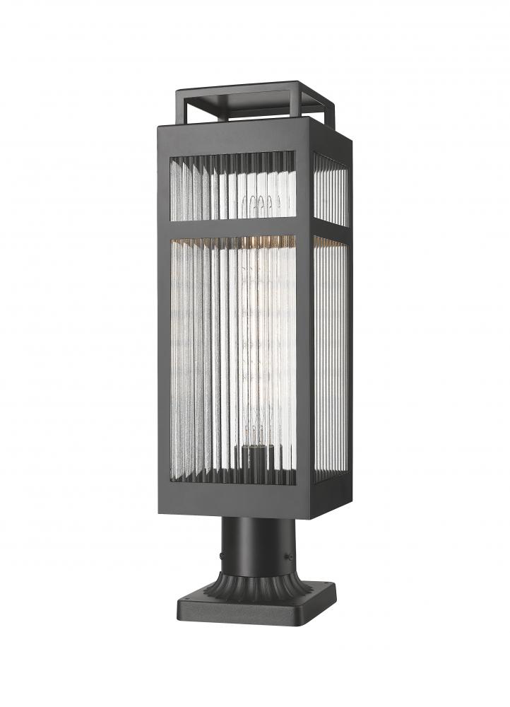 Ridgeway - 1 Light - 7 inch - Matte Black - Chain Hung - Coastal Outdoor Post Lantern