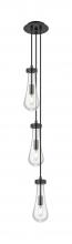 Innovations Lighting 103-451-1P-BK-G451-4CL - Owego - 3 Light - 7 inch - Matte Black - Multi Pendant