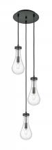 Innovations Lighting 113-451-1P-BK-G451-5SDY - Owego - 3 Light - 13 inch - Matte Black - Multi Pendant