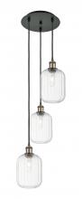 Innovations Lighting 113B-3P-BAB-G460-7CL - Preston Cylinder - 3 Light - 13 inch - Black Antique Brass - Cord Hung - Multi Pendant