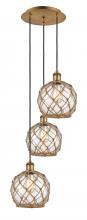 Innovations Lighting 113B-3P-BB-G122-8RB - Farmhouse Rope - 3 Light - 15 inch - Brushed Brass - Cord Hung - Multi Pendant