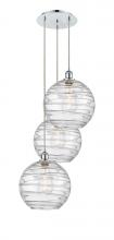 Innovations Lighting 113B-3P-PC-G1213-12CL - Athens Deco Swirl - 3 Light - 19 inch - Polished Chrome - Cord hung - Multi Pendant