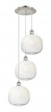 Innovations Lighting 113B-3P-PN-G481-10OP - Brookhaven Sphere - 3 Light - 17 inch - Polished Nickel - Cord Hung - Multi Pendant
