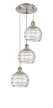 Innovations Lighting 113B-3P-SN-G1213-8CL - Athens Deco Swirl - 3 Light - 15 inch - Brushed Satin Nickel - Cord Hung - Multi Pendant