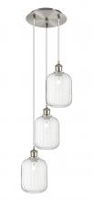 Innovations Lighting 113B-3P-SN-G460-7CL - Preston Cylinder - 3 Light - 13 inch - Brushed Satin Nickel - Cord Hung - Multi Pendant