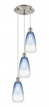 Innovations Lighting 113B-3P-SN-G480-6SB - Brookhaven Almond - 3 Light - 13 inch - Brushed Satin Nickel - Cord Hung - Multi Pendant