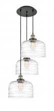 Innovations Lighting 113F-3P-BAB-G713-L - Cone - 3 Light - 18 inch - Black Antique Brass - Cord hung - Multi Pendant