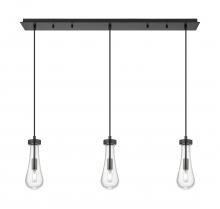 Innovations Lighting 123-451-1P-BK-G451-4CL - Owego - 3 Light - 37 inch - Matte Black - Linear Pendant