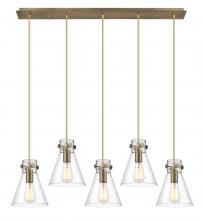 Innovations Lighting 125-410-1PS-BB-G411-8SDY - Newton Cone - 5 Light - 40 inch - Brushed Brass - Linear Pendant