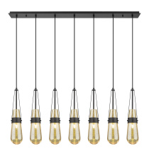 Innovations Lighting 127-452-1P-BK-G452-4ME - Milan - 7 Light - 48 inch - Matte Black - Linear Pendant