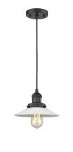 Innovations Lighting 201C-BK-G1 - Halophane - 1 Light - 9 inch - Matte Black - Cord hung - Mini Pendant