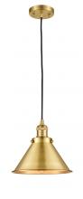 Innovations Lighting 201C-SG-M10-SG - Briarcliff - 1 Light - 10 inch - Satin Gold - Cord hung - Mini Pendant