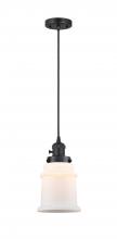 Innovations Lighting 201CSW-BK-G181 - Canton - 1 Light - 6 inch - Matte Black - Cord hung - Mini Pendant