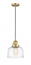 Innovations Lighting 201CSW-SG-G713 - Bell - 1 Light - 8 inch - Satin Gold - Cord hung - Mini Pendant