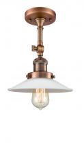 Innovations Lighting 201F-AC-G1 - Halophane - 1 Light - 9 inch - Antique Copper - Adjustable Semi-Flush Mount